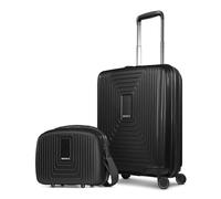 REDOLZ Valise Beauty Case Essentials 14 Trolley Set 2 pièces (S Exp. + Beauty Case) Black Metallic Noir