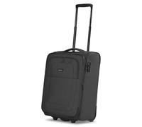 REDOLZ Valise cabine à main | Petite cabine à 2 roulettes avec serrure à chiffres | 37 x 25 x 55 cm, légère 2,4 kg | Extensible avec soufflet d'expansion pour homme et femme (Essentials 12), Noir , S