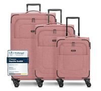 REDOLZ Valise Essentials 12 Trolley-Set 3 pièces Rose Vieux Rose