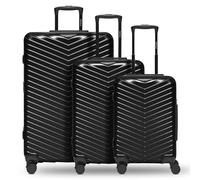 REDOLZ Valise Essentials 18 Trolley Set 3 pièces Metallic Black Noir