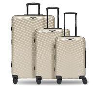 REDOLZ Valise Essentials 18 Trolley Set 3 pièces Metallic-Greige Shiny Beige