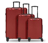 REDOLZ Valise Essentials 18 Trolley Set 3 pièces Metallic-Red Shiny Rouge