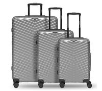 REDOLZ Valise Essentials 18 Trolley Set 3 pièces Metallic-Silver Shiny argenté