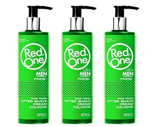 RedOne Après-rasage Crèmè Cologne 400 ml Baume Lotion Men | Hydratant Visage Frais | (Frais) 3 PCS