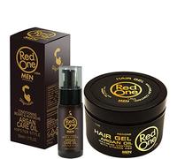 Redone Coiffure Gel Pour Les Cheveux Argan 450ml & Redone Huile de barbe à la Argan 50ml | Contrôle Maximal | Pleine Puissance | Ultra-brillant | Kit De Toilettage Masculin
