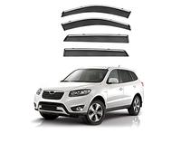 REDOVO 4 pièces Déflecteurs latéraux pour Hyundai Santa Fe MK2-CM 2006-2012 Vitre Latérale PareSoleil Pare-Pluie Déflecteur Auto Accessoire