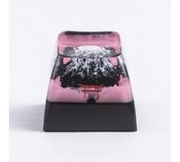 REDQIN Artisan Keycap Mount Fuji Sakura Keycap en résine Fait à la Main pour commutateur Cherry MX - Design Montagne avec Fleurs de Cerisier pour claviers