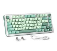 Redragon 75 % clavier mécanique, clavier de jeu sans fil RGB avec bouton de volume, profil MDA, interrupteurs linéaires pré-lubrifiés, 81 touches, clavier remplaçable à chaud
