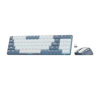 Redragon BS135 Ensemble Clavier et Souris sans Fil, 75% 78 Touches, Clavier mécanique sans Fil 2,4 GHz avec Batterie Rechargeable, lumière Noire Bleue, Souris Ergonomique 2400 DPI, US Layout