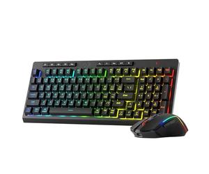 Redragon BS142 Combinaison Clavier et Souris de Jeu sans Fil - Clavier à Membrane K515 Pro RVB et Souris de Jeu M693 Pro dans Le Paquet, 98 Touches, US Layout