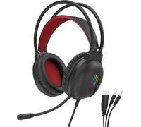 Redragon Casque de jeu filaire avec microphone, léger 203 g, rétroéclairage RVB, haut-parleurs de 40 mm, micro antibruit, cache-oreilles doux, casque de jeu jack 3,5 mm pour PC, bureau (noir)