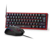 Redragon CB201 Combo Gaming Filaire 60% Compact AZERTY Française Hot-Swap Clavier mécanique 20 Modes RGB 5 Niveaux DPI jusqu'à 8000 DPI 11 Boutons programmables tir Rapide Logiciel Pro macros