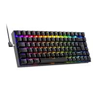 Redragon Clavier de jeu mécanique, clavier mécanique RVB 75 % avec commutateurs linéaires rouges remplaçables à chaud, 85 touches programmables QWERTZ Layout Tastaur K629