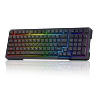 Redragon Clavier de jeu mécanique sans fil - Rétroéclairé RVB monté sur joint, touches personnalisées, 3 modes (Bluetooth/2,4 G/USB), commutateurs pré-lubrifiés à chaud, écran et bouton de commande