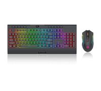 Redragon Ensemble Clavier et Souris de Jeu Wilreess S151 Pro 3 Modes, Clavier à Membrane RVB 104 Touches K525 et Souris de Jeu M616 10 000 DPI, US Layout