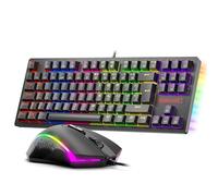 Redragon Gaming Clavier et souris Plus Tapis de souris Combo K552-BA-UK Red RGB LED Rétro-éclairé 87 Clavier de Jeu Mécanique Clé, Souris de Jeu Rétro-éclairée M601, Grand Tapis de Souris (QWERTY UK Layout)