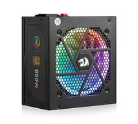 Redragon GC-PS007-1 80+ Gold 850W ATX entièrement modulaire avec certifié 80 Plus Gold, Taille de 120 mm et Ventilateur RVB à Faible Bruit 0 TR/Min, condensateurs 100% Japonais, câbles Full Mod