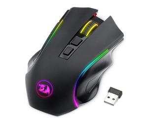Redragon Griffin M602-KS Souris de Jeu Sans Fil Dual Mode 2.4G avec 7 Modes de Rétroéclairage Programmables jusqu'à 8000 DPI - Noire