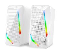 Redragon GS510 Haut Parleurs Bureau RVB 20 Canaux LED USB Blanc