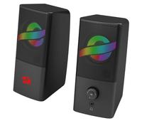 Redragon GS530 RGB Haut-parleurs PC stéréo 2.0 2x3W Alimentation USB et audio par câble 3,5 mm et rétroéclairage RGB - Neuf