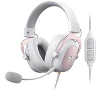 Redragon H510 Zeus casque de jeu filaire blanc-coussinets d'oreille en mousse à mémoire de forme 7.1 sons Surround pilotes de 53MM Rose