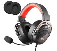 Redragon H730 Casque de jeu filaire USB - Pilotes de 53 mm, son spatial à 360°, microphone antibruit amovible, coussinets magnétiques remplaçables, casque supra-auriculaire pour PC/PS4/PS5, noir