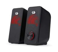 Haut-parleur stéréo 2.0 Redragon STENTOR (GS500) 2x5W pour ordinateur avec rétroéclairage rouge, alimenté par USB & jack 3,5 mm - Neuf