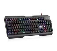 Redragon K506 Clavier gaming filaire à membrane éclairage LED arc-en-ciel, résistant à la poussière, clavier USB silencieux, 19 touches anti-ghosting, durable, AZERTY FR - PC/Ordinateur portable, Noir