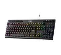 Redragon K513 Clavier de Jeu à Membrane RVB, Clavier linéaire Standard à 104 Touches au Toucher mécanique avec 5 Touches Macro G supplémentaires intégrées, contrôle multimédia, US Layout