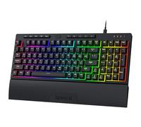Redragon K515 Shiva Clavier de Jeu à Membrane RVB, 98 Touches, Toucher mécanique, Interrupteur linéaire, Touches Macro et multimédias, Repose-Poignet Amovible, US Layout