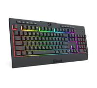 Redragon K525 PRO RGB Clavier de jeu à membrane sans fil à 3 modes avec touches multimédia, interrupteur mécanique linéaire, 4 touches macro supplémentaires, contrôle multimédia dédié, repose-poignet