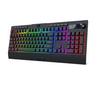Redragon K525 PRO RGB Clavier Gaming sans fil Membrane Écran + Bouton | Interrupteur mécanique linéaire à 3 modes, 4 touches macro supplémentaires, support dédié et contrôle de l'écran