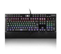 Redragon K550 RGB Clavier de Jeu AZERTY, 104 Touches + 12 Touches Macro G, Clavier mécanique Filaire, Plaque supérieure en Aluminium, Switch Violet cliquable, 2 Ports USB, Repose-Poignet, Noir