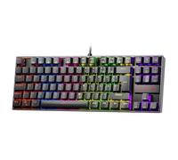Redragon K552 Clavier de jeu mécanique RVB éclairé 60 % Mini TKL avec interrupteur rouge 87 touches pour PC Gaming, DE QWERTZ (noir)