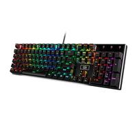 Redragon Clavier de Jeu mécanique Filaire rétroéclairé à Del RVB K556, Base en Aluminium, 104 Touches Standard, commutateurs Rouges, US Layout