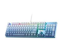 Redragon K556 SE Clavier de Jeu mécanique Filaire rétroéclairé RVB, Base en Aluminium, 104 Touches, mousses insonorisantes de 3,5 mm, Interrupteur Rouge Silencieux linéaire, Bleu, US Layout