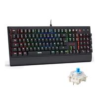Redragon K557 RGB Clavier De Jeu Mécanique Rétroéclairé, Modes De Rétroéclairage Réglables, Commutateurs Bleus, Base en Aluminium, 100% Anti-Ghosting, pour Pc, Azerty FR, Noir