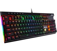 Redragon K580 Disposition américaine Clavier de Jeu mécanique rétroéclairé, commutateurs Marron, Touches Macro 104 Touches et Commandes multimédias dédiées, Enregistrement Macro intégré, US Layout