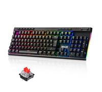 Redragon K580 Pro Clavier Gaming 100% mécanique sans Fil 3 Modes, rétroéclairage RGB, Hot-Swap, Commandes multimédias, Macro embarqué, switchs linéaires Rouges, Disposition AZERTY française