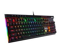 Redragon K580 VATA RGB LED Clavier de Jeu mécanique rétroéclairé 104 Touches Anti-ghosting avec Touches de Macro et Commandes de Support dédiées, Enregistrement de Macro intégré, US Layout