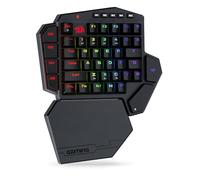 Redragon K585 Clavier mécanique sans Fil à Une Main, 42 Touches 2.4Ghz RGB 40% Clavier de Jeu avec 7 Touches Macro intégrées, Support de Poignet détachable, Batterie 3000 mAh (Switch Bleu), US Layout