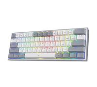 Redragon K617 Clavier de Jeu RVB Filaire 60%, Clavier mécanique Compact 61 Touches, commutateur Rouge linéaire, Prise en Charge des Pilotes Pro (Gris), US Layout