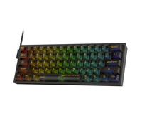 Redragon Clavier gamer filaire K617 SE 60% RGB, 61 touches, compact, transparent
