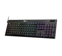 Redragon K619 Horus Clavier mécanique RVB, clavier de jeu filaire ultra fin avec touches discrètes, contrôle multimédia dédié et interrupteur rouge linéaire, logiciel professionnel pris en charge