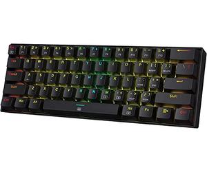 Redragon K630 Dragonborn 60% Clavier de Jeu RVB Filaire, 61 Touches Clavier mécanique Compact Support de Pilote Pro (Noir-Interrupteur Marron), US Layout