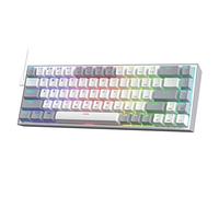 Redragon K631 Gery Clavier de jeu filaire RGB 65 %, 68 touches, remplaçable à chaud, compact, avec socket échangeable à chaud, plaque de mode libre avec PCB, commutateur linéaire rouge silencieux