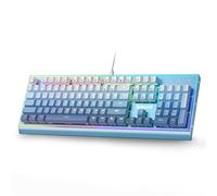 Redragon K654 Clavier de Jeu mécanique Filaire 104 Touches, Cadre en Aluminium, mousses insonorisantes 3,5 mm, Prise améliorée remplaçable à Chaud, Touches Couleurs mélangées, US Layout