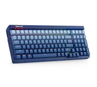 Redragon K656 Pro Clavier de Jeu sans Fil 3 Modes, Clavier 100 Touches avec Carte translucide, Prise remplaçable à Chaud, Mousse insonorisante et Interrupteur Tactile personnalisé, Bleu dégradé