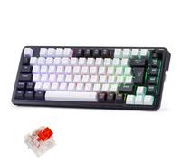 Redragon K673 PRO Clavier de jeu sans fil QWERTZ Gasket 75 % 82 touches | Interrupteur rouge à chaud - Bouton rotatif - Éclairage RVB 2,4 G BT - Connexions de type C - Design compact