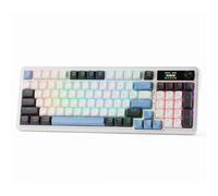 Redragon K719 Clavier de jeu sans fil à joint avec écran Hype et bouton, clavier mécanique 95 touches, écran d'information TFT facile à contrôler de 2,9 cm, amortisseur de bruit à 5 couches, touches